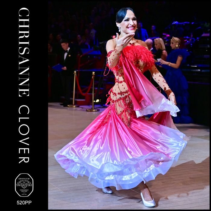 red shaded ballroom dance dress