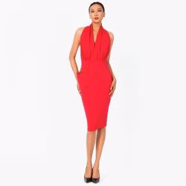 V-NECK CRYSTAL EDGE COCKTAIL DRESS