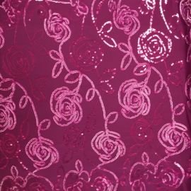 3D SEQUIN FLOWER STRETCH NET