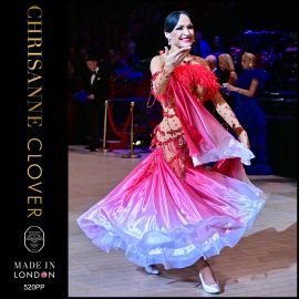BDD520PP DANCE DRESS CAPPUCCINO RED and WHITE