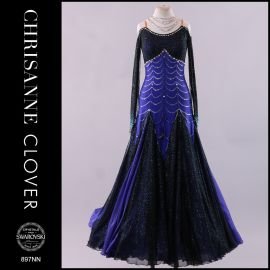 BDD897NN BALLROOM DRESS - BLUE BERRY & STARLIGHT