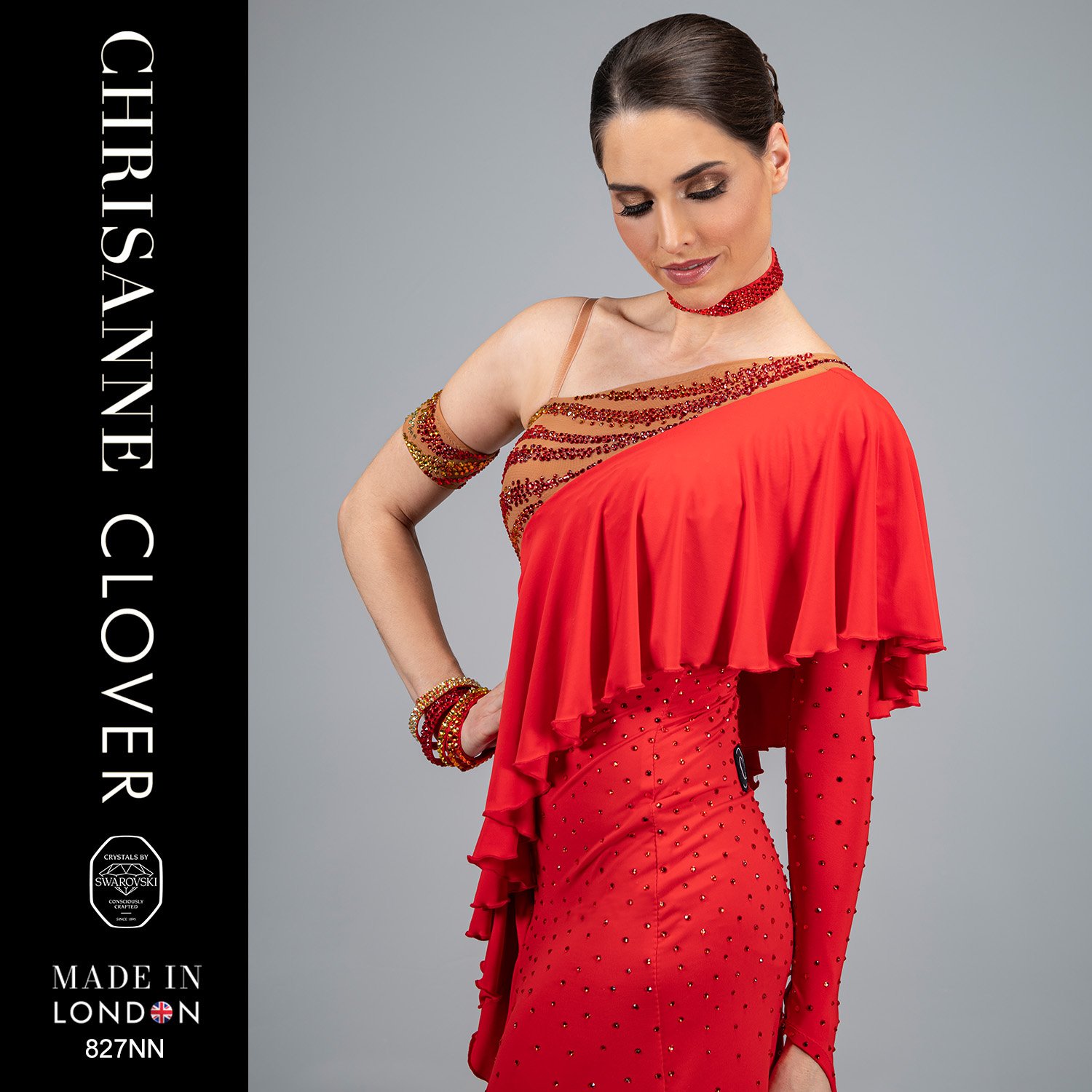 red latin dance dress