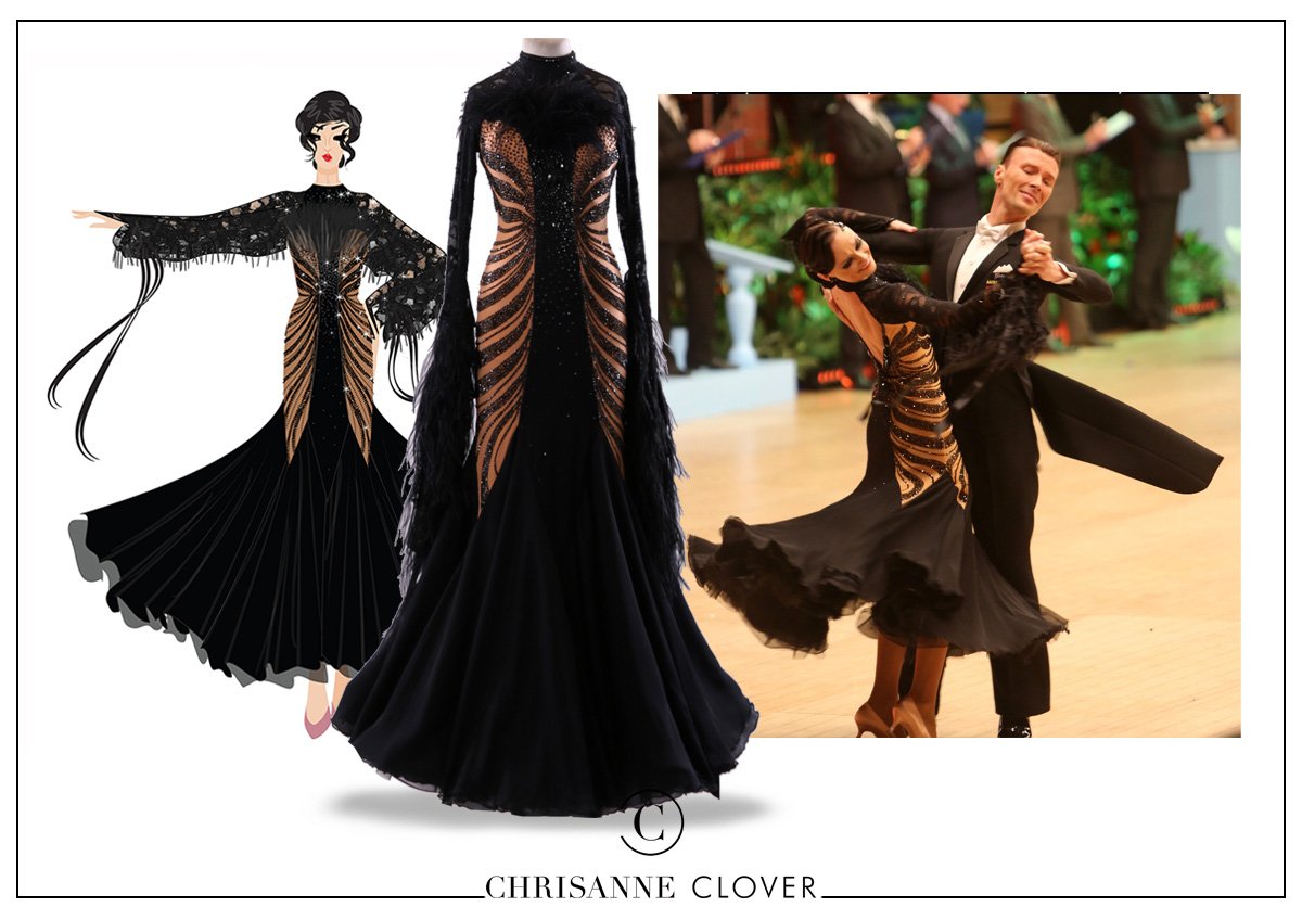 Black ballroom dress outlet