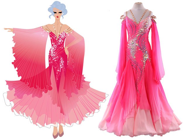 pink gown on contact us page
