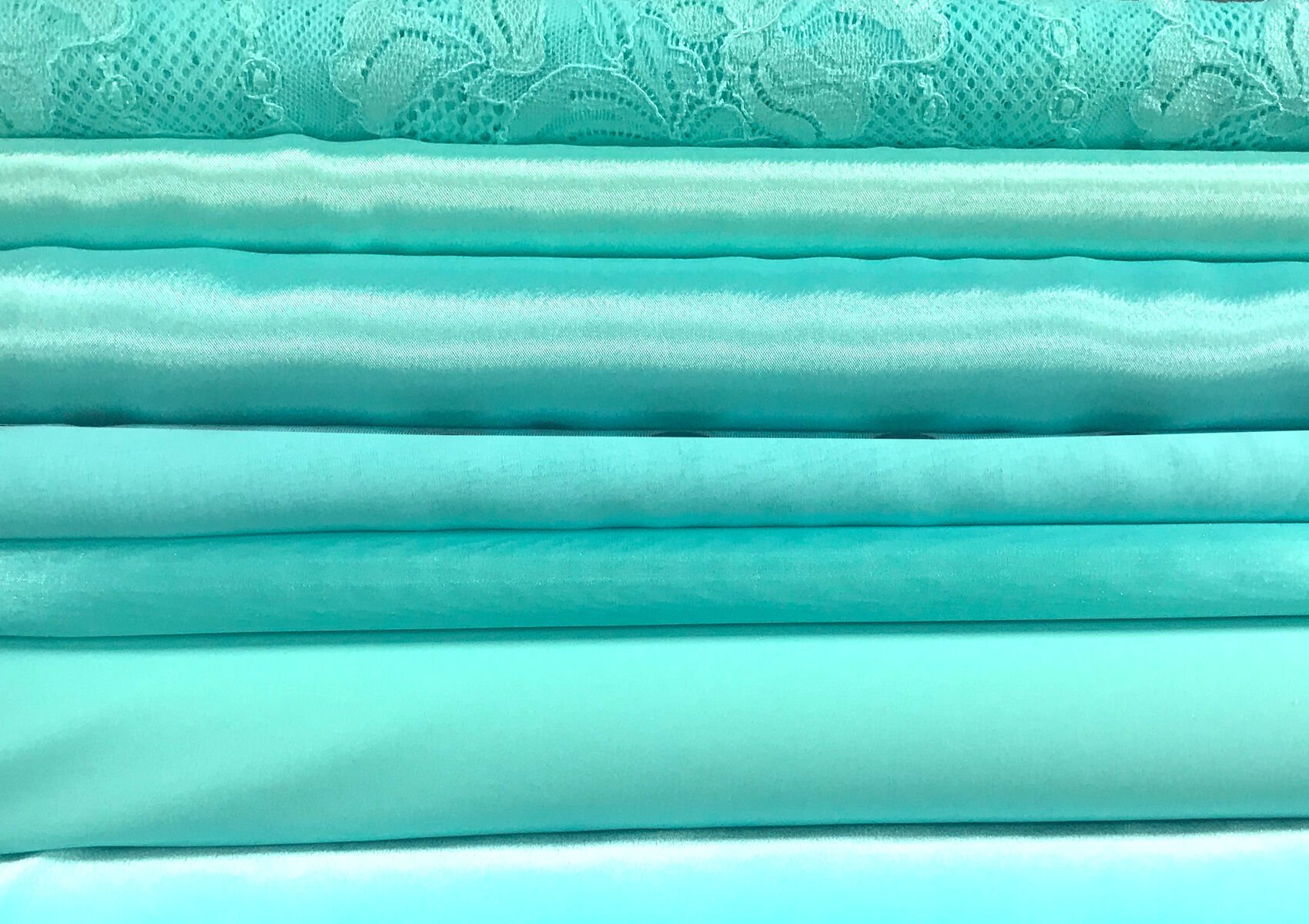 Aqua colour couture fabric range