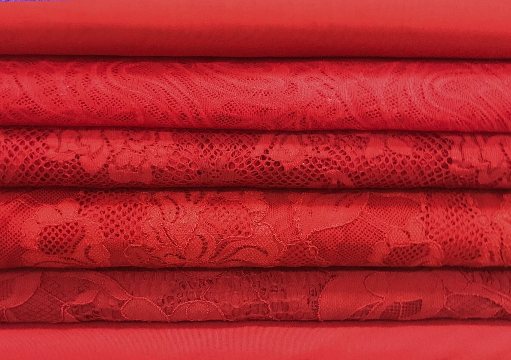 Red coloured couture fabric